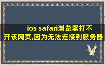 ios safari浏览器打不开该网页,因为无法连接到服务器